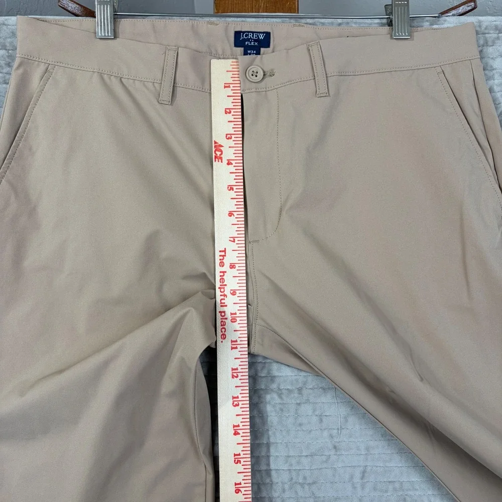J. Crew Flex Slim Chino Pants Tan Khaki‎ Mens W34 L30 Straight Leg Casual